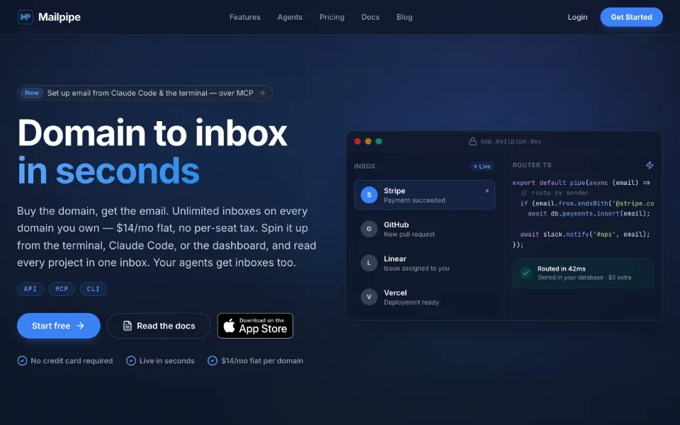 The Mailpipe home page